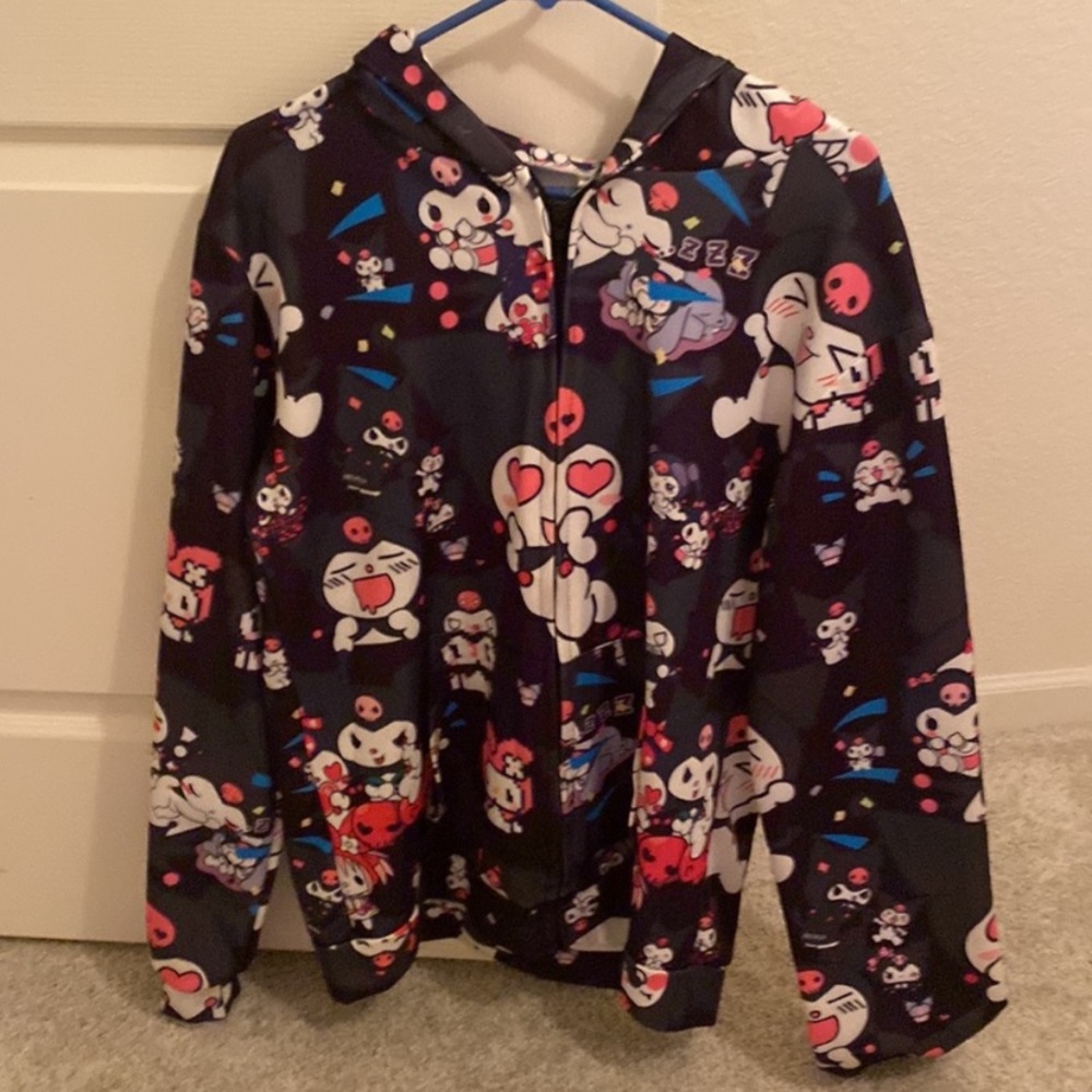 Kuromi zip up hoodie with hat